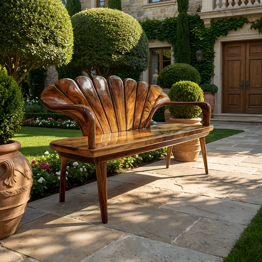 Handcrafted Solid Wood Entryway Bench