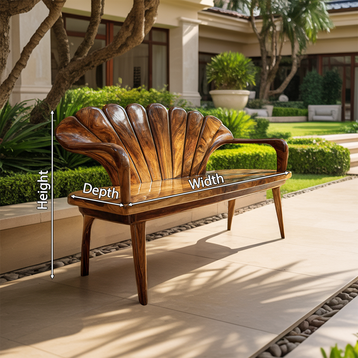 Handcrafted Solid Wood Entryway Bench