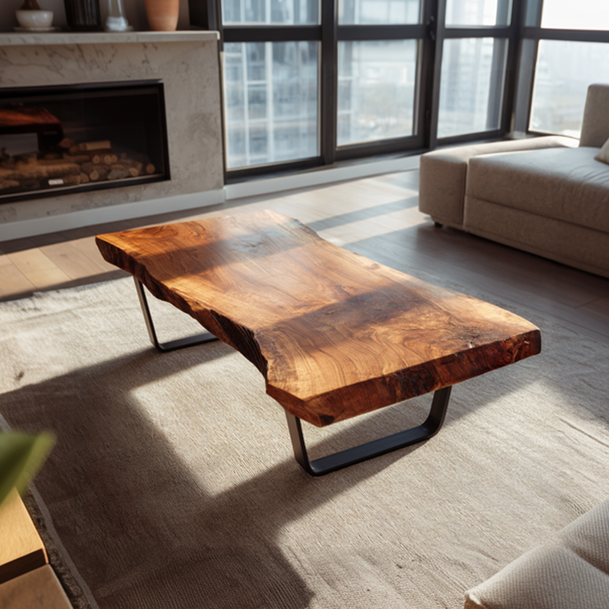 Rustic Handcrafted Wood Coffee Table