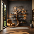 Rustic Nature-Inspired Tree Display Bookcase