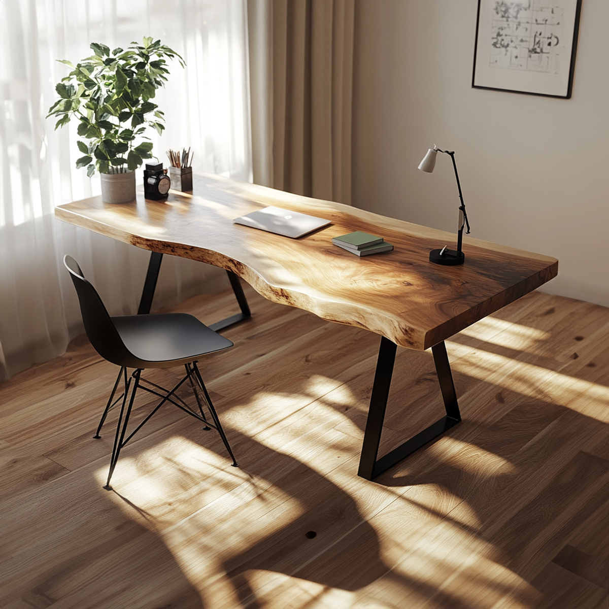 Rustic Live Edge Writing Desk