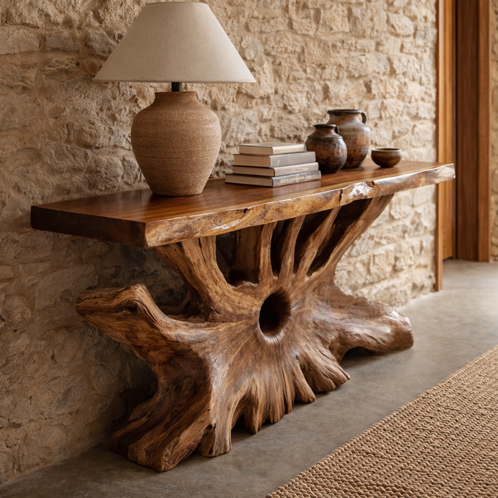 Rustic Organic Console Table