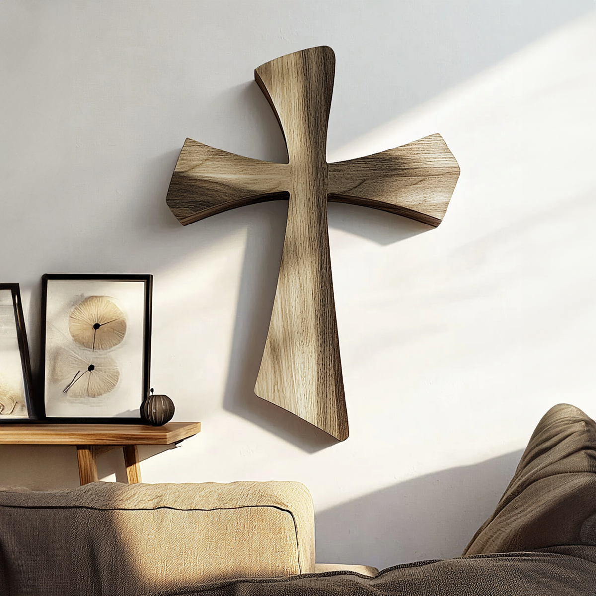 Rustic Faith Wooden Wall Cross