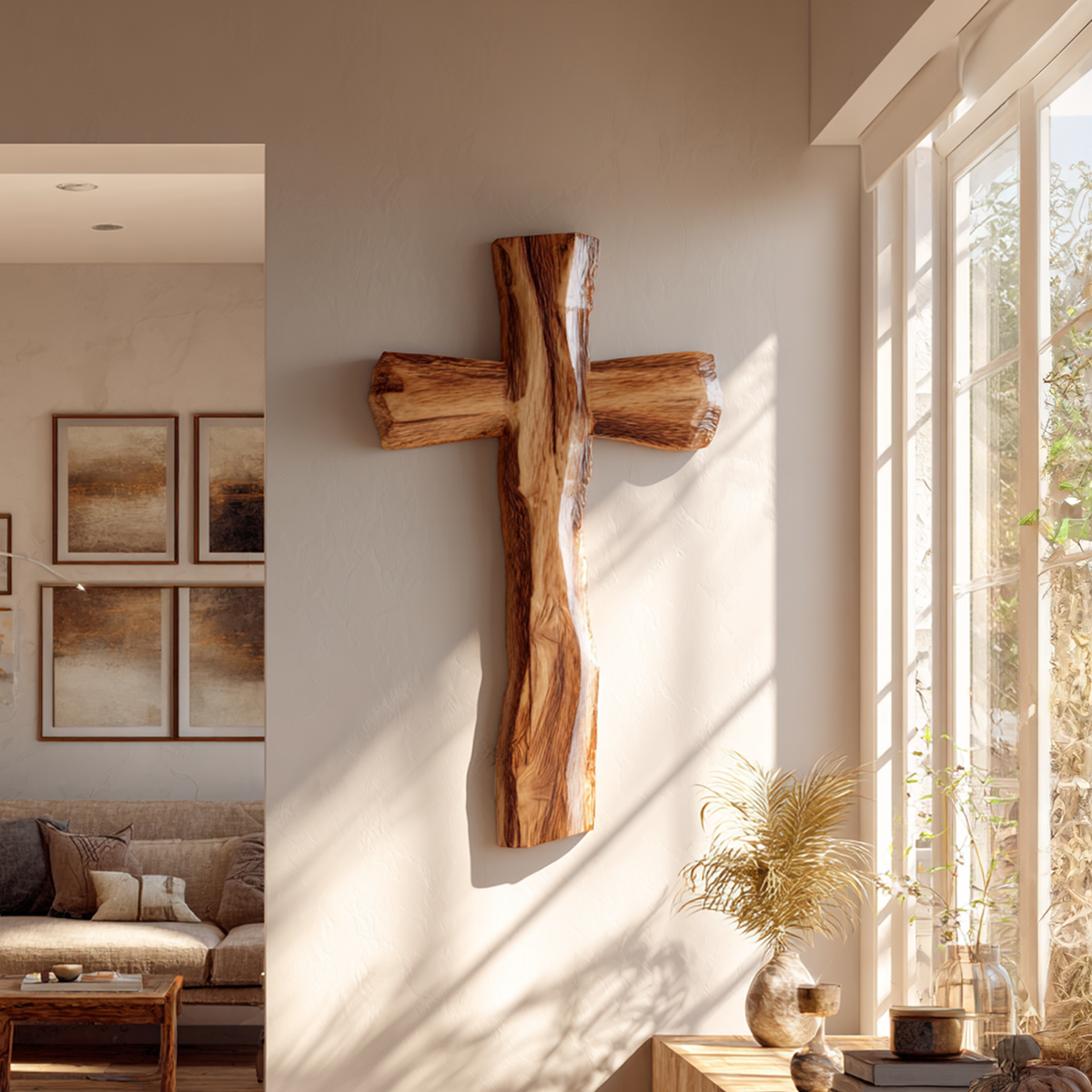 Rustic Spiritual Wall Cross Bedroom And Reading Room