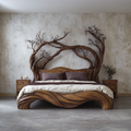 Mid Century Bedroom Low Profile Wood Bed