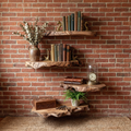 Modern Live Edge Corner Floating Shelves