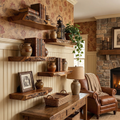 Rustic Floating Wall Shelves Solid Wood Vintage Home Display