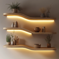 Floating Shelves Organic Modern Living Room Interior
