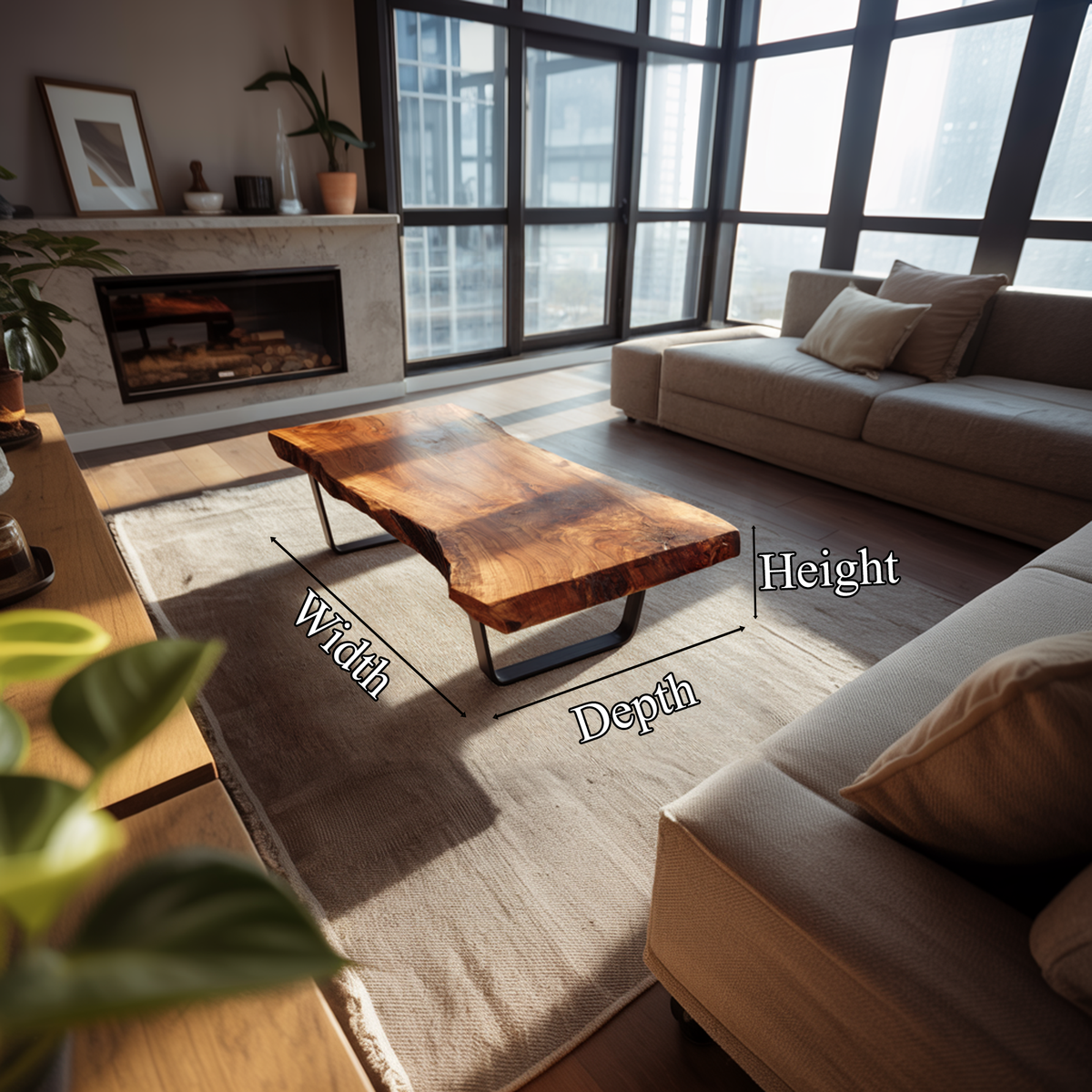 Rustic Handcrafted Wood Coffee Table