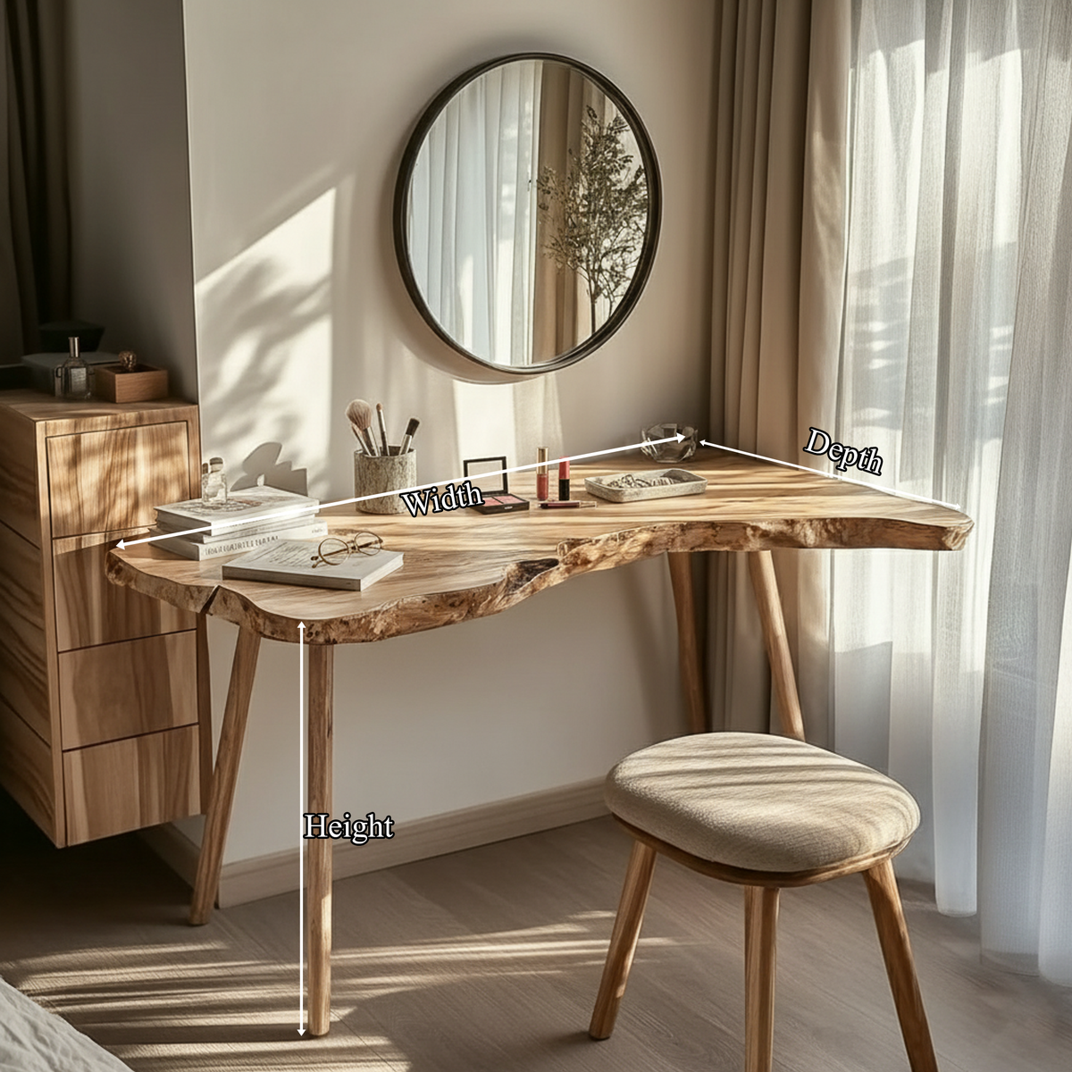Scandinavian Natural Makeup Table Bedroom And Beauty Room