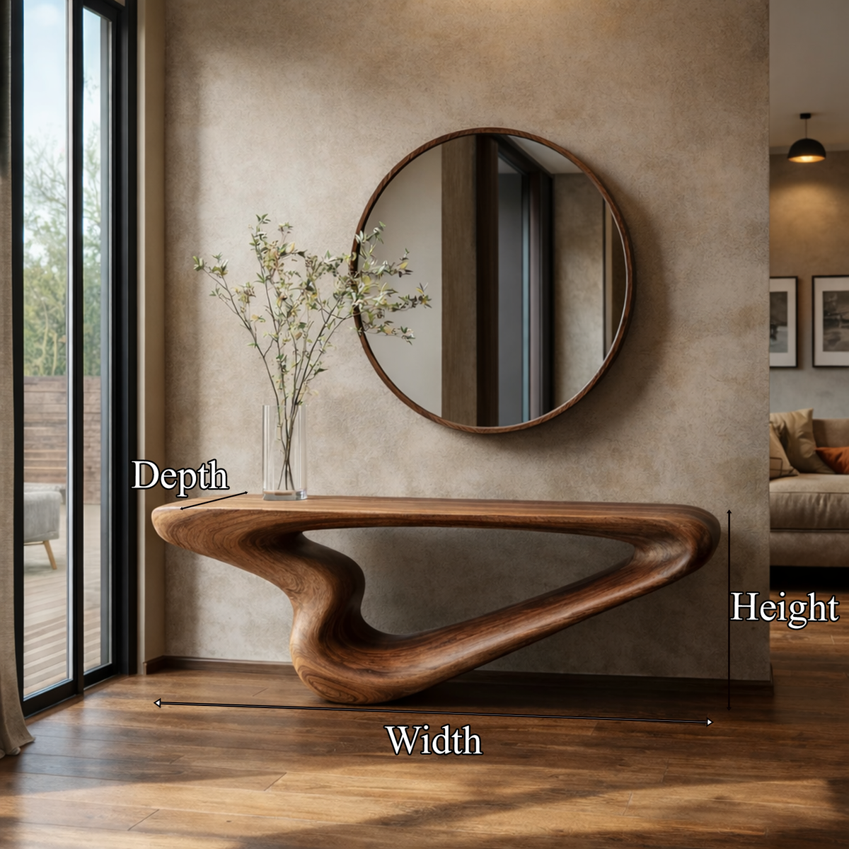 Rustic Organic Console Entryway Interior Artistic Decor