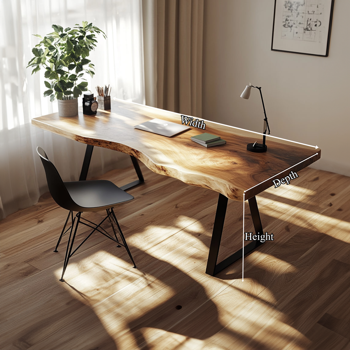 Rustic Live Edge Writing Desk