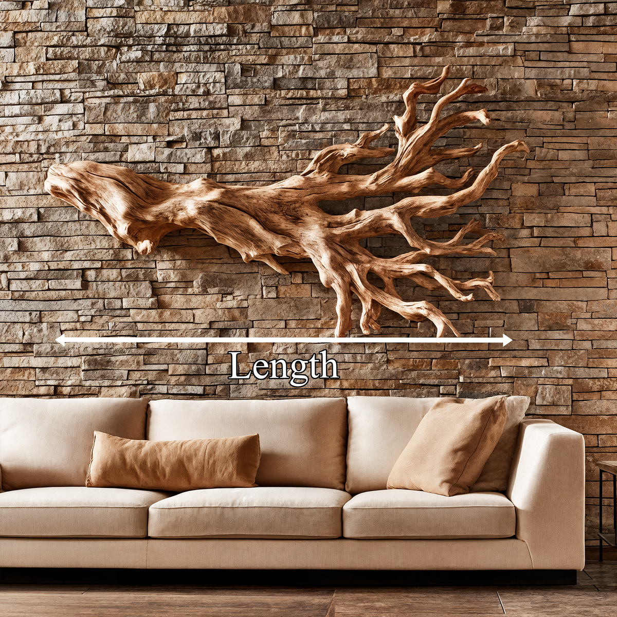 Rustic Driftwood Branch Wall Sculpture Living Room