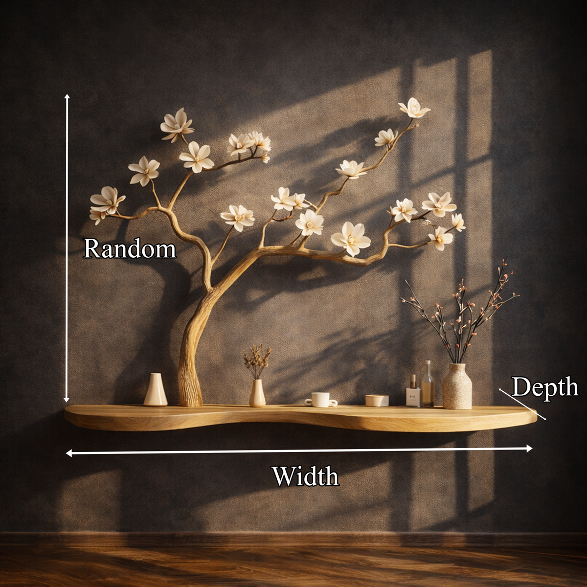 Rustic Natural Wood Tree Bookshelf