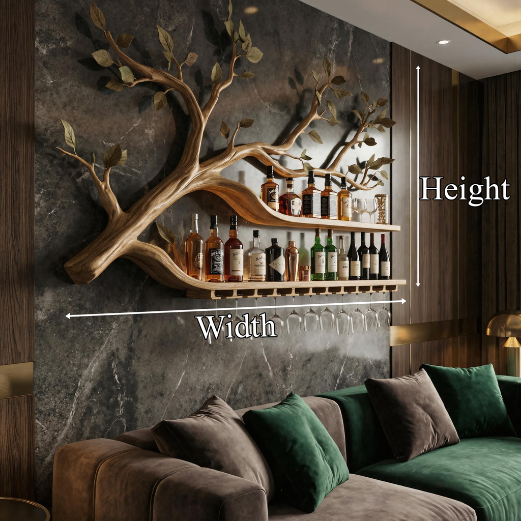Farmhouse Wooden Wine Rack Wall Mounted Shelf For Kitchen Dining Room Home Bar