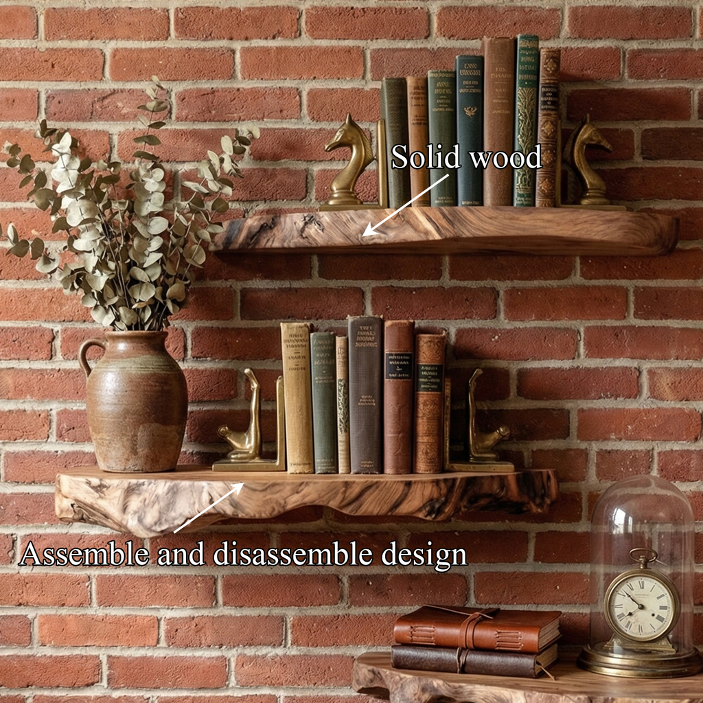 Modern Live Edge Corner Floating Shelves