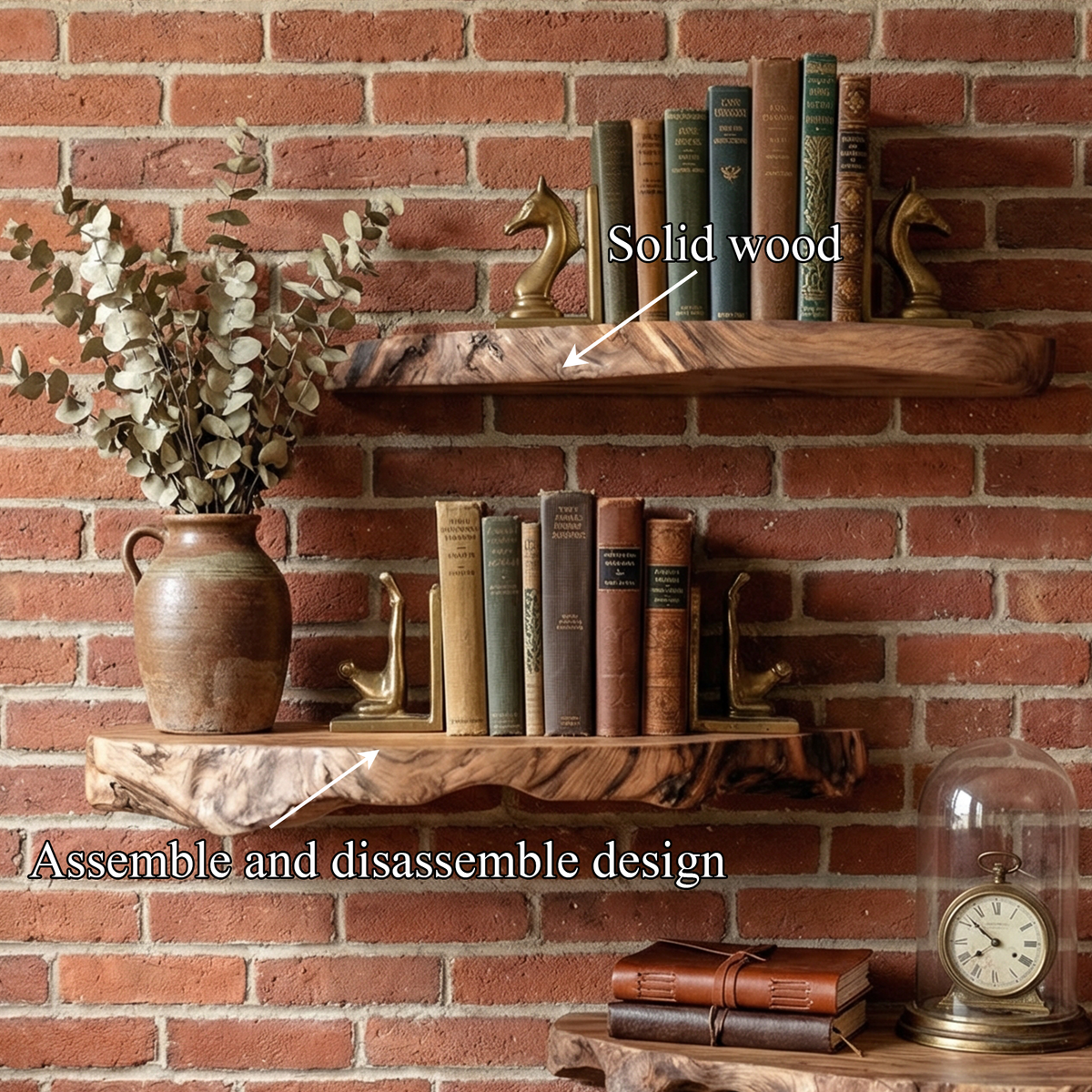 Modern Live Edge Corner Floating Shelves