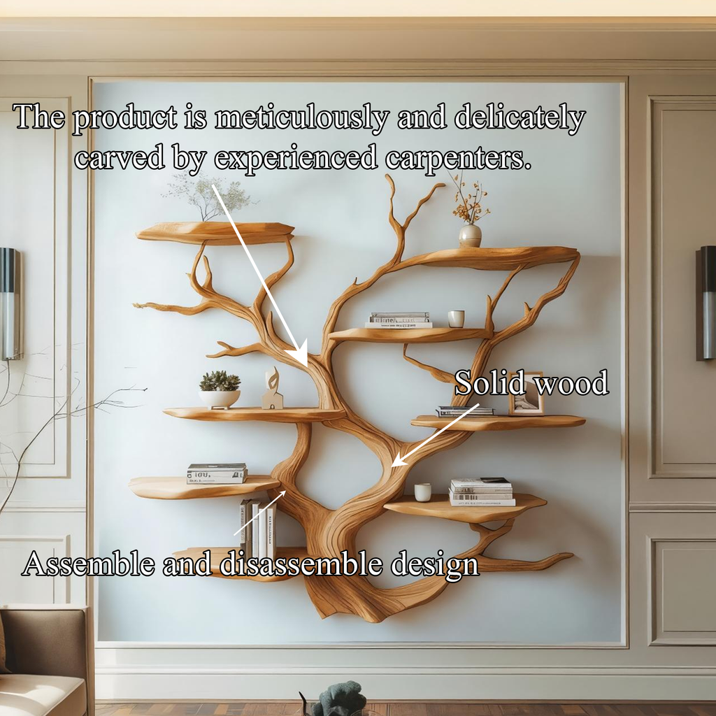 Sculptural Wood Branch Wall Shelf