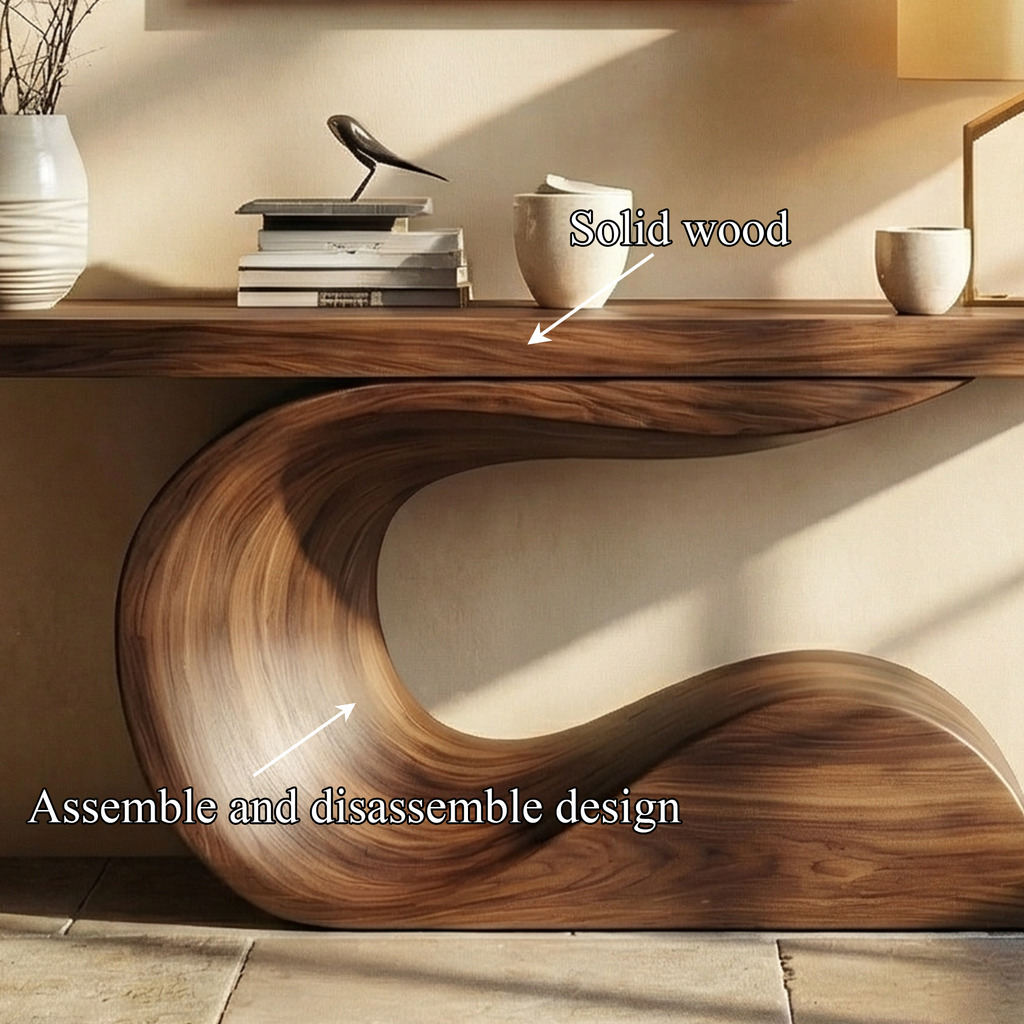 Modern Curved Sculptural Console Table