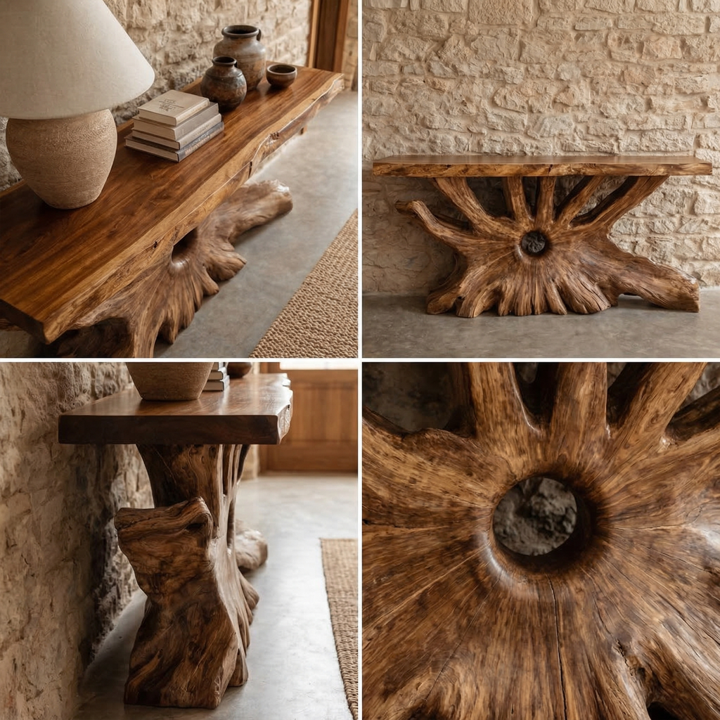 Rustic Organic Console Table