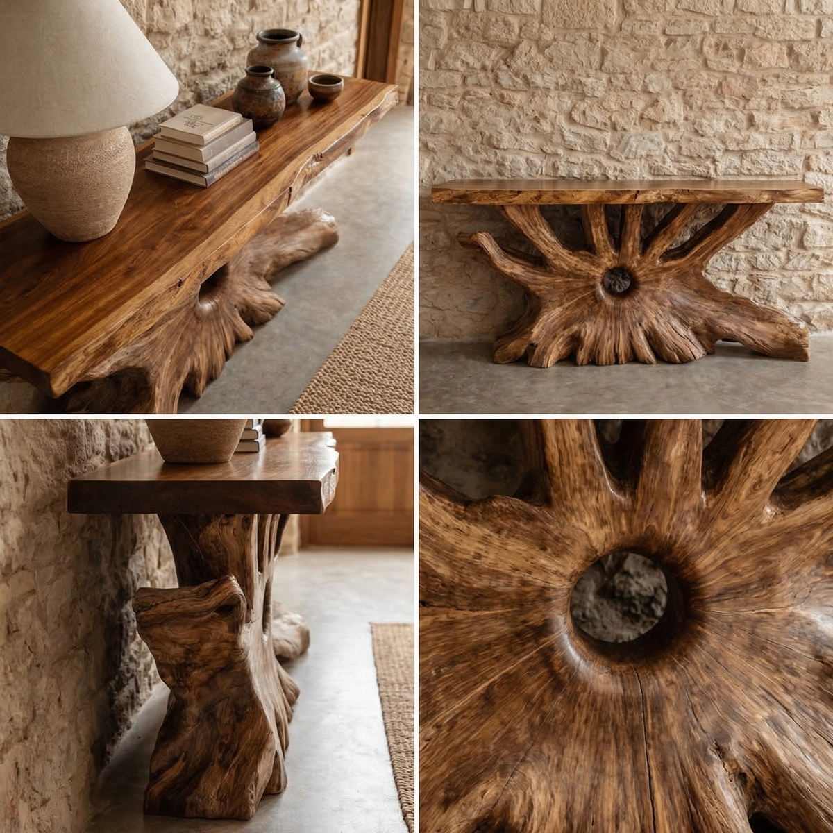 Rustic Organic Console Table