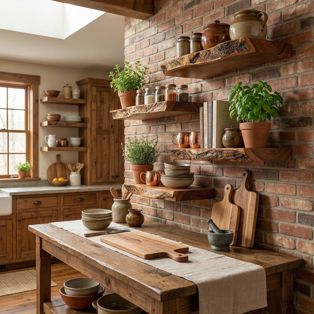 Rustic Floating Wall Shelves Solid Wood Vintage Home Display