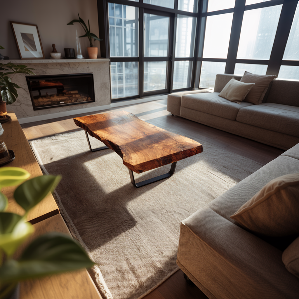 Rustic Handcrafted Wood Coffee Table