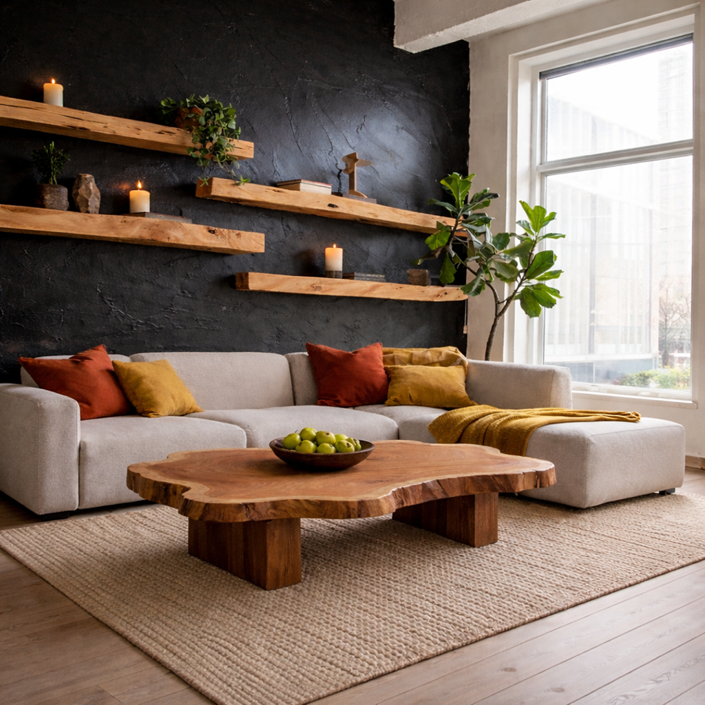 Live Edge Solid Wood Coffee Table