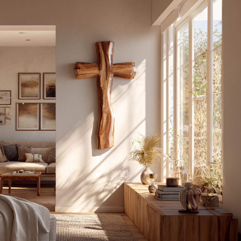 Rustic Spiritual Wall Cross Bedroom And Reading Room