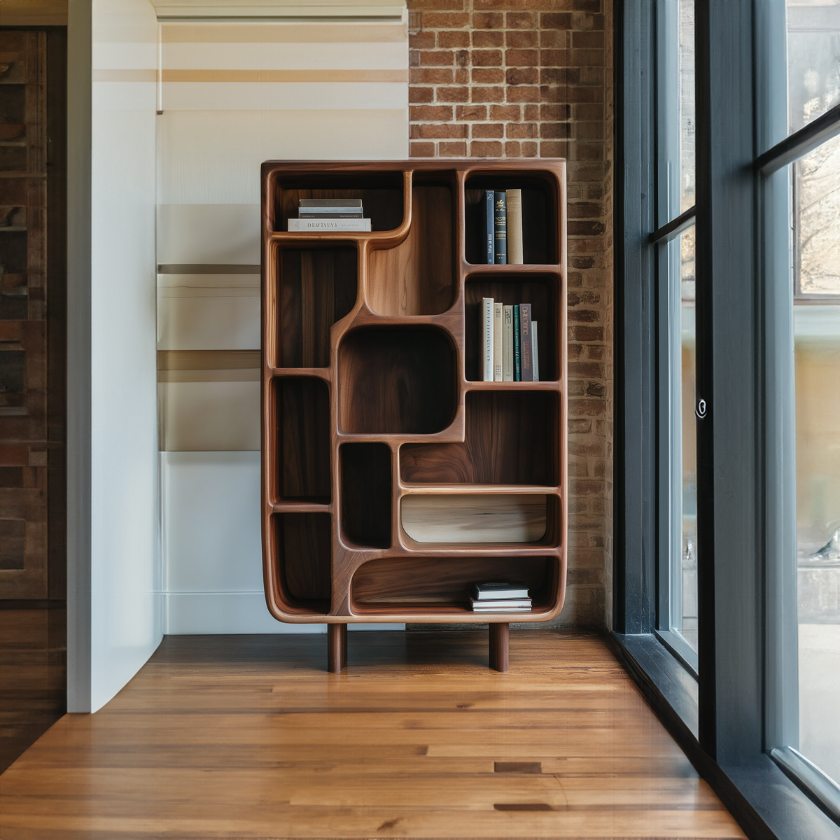 Mid Century Solid Wood Bookcase