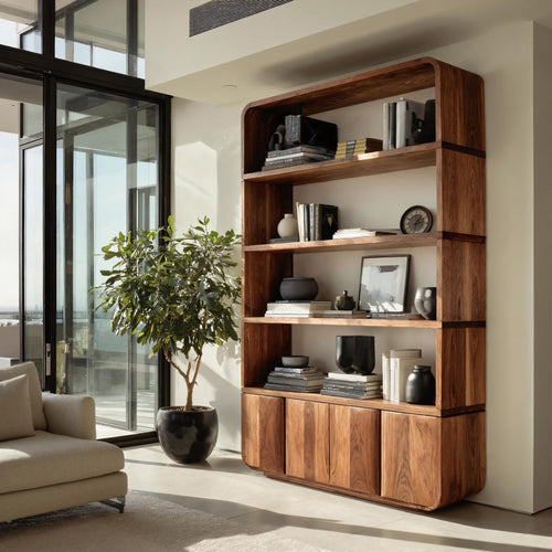 Elegant Natural Wood Bookcase For Modern Home
