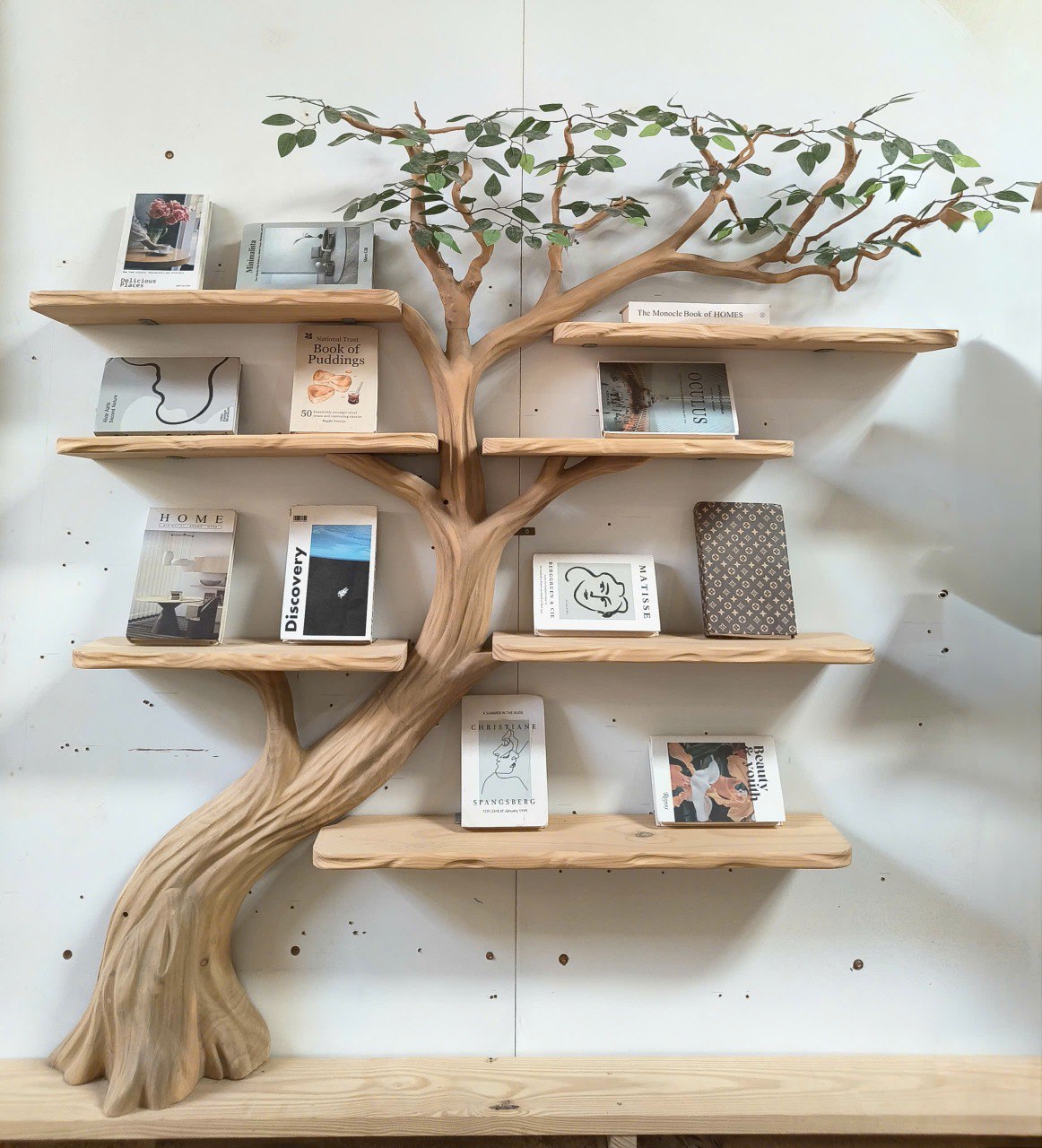 Rustic Organic Wood Tree Bookshelf