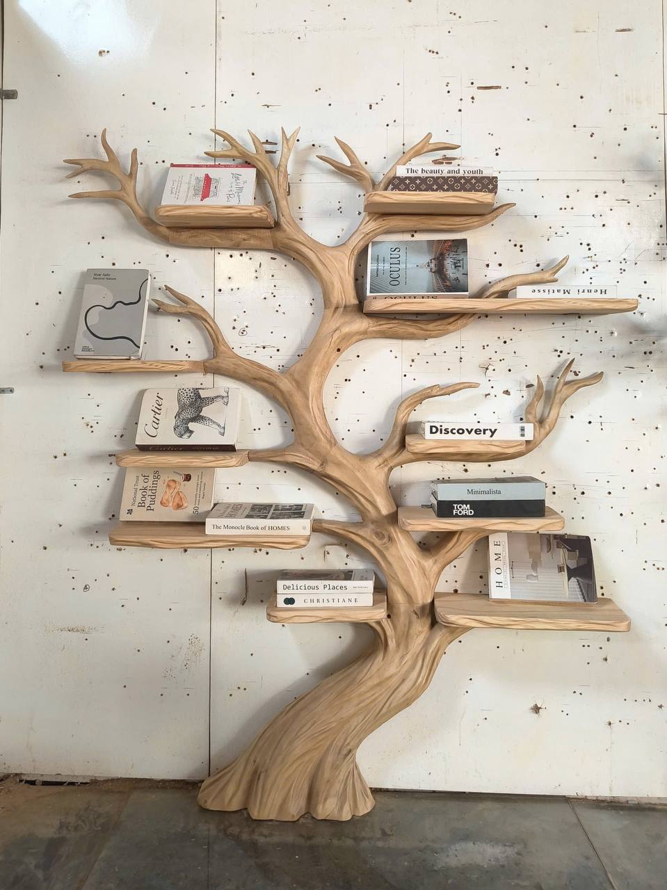 Rustic Woodland Wood Tree Bookshelf