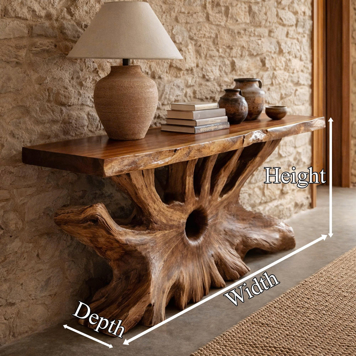 Rustic Organic Console Table